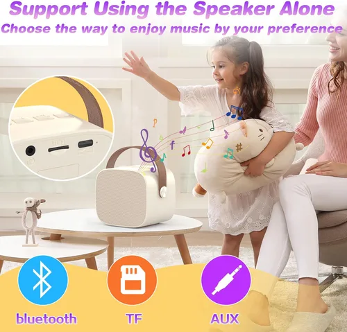 Vista 5 de Mini máquina de karaoke, juguetes divertidos, regalos de cumpleaños de Navidad para niños de 4 a 12 años, niñas, niños, adultos, juguetes