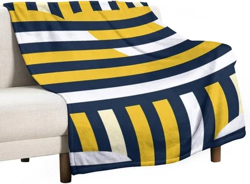 Vista 53 de Manta de rayas náuticas amarillas y azul marino, moderna, ultrasuave, manta de microfibra para sofá, cama para niños y adultos, 30 x 40 pulgadas