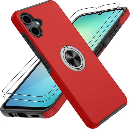 Vista 35 de Gritup - Funda para Galaxy A05S con protector de pantalla HD×2, funda protectora para teléfono a prueba de golpes con soporte magnético de anillo