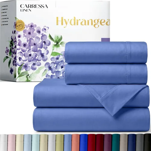 Vista 64 de Carressa Linen - Juego de sábanas 100% algodón de 600 hilos