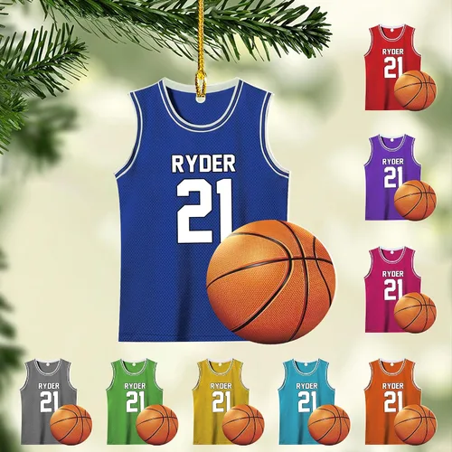 Vista 26 de Adorno Personalizado de Baloncesto 2025 - Adorno de Jugador de Baloncesto - Adornos de Árbol de Navidad de Baloncesto - Regalos de Jugador de Bkb 5