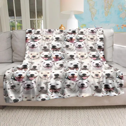 Vista 6 de DOGSOCUTE.COM Dogo Argentino - Sudadera con capucha con estampado de cara de perro 3D, capa interior de forro polar cepillado cálido, estampado