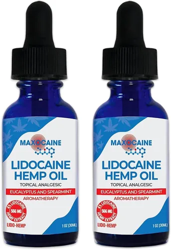 Vista 9 de Aceite de cáñamo de lidocaína 4% – Alivio tópico del dolor de máxima fuerza, aceite calmante de acción rápida para apoyo muscular, articulaciones