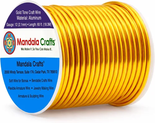 Vista 344 de Mandala Crafts - Alambre de aluminio anodizado de calibre 22 para hacer joyas - 137.2 m de alambre flexible surtido y coloreado - Doble para bonsái