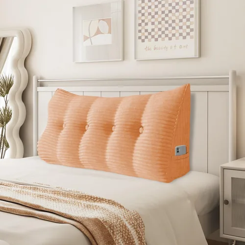 Vista 30 de Almohada de cuña para sentarse en la cama, almohada de lectura para adultos, soporte para respaldo, almohada de cabecero, sofá cama, cojín de Negro