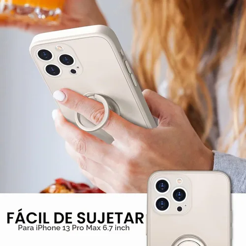 Vista 2 de Hython Funda para iPhone 13 Pro Max con soporte de anillo [soporte de anillo giratorio de 360° con base magnética]