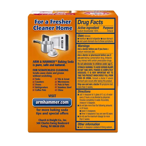 Vista 2 de Arm & Hammer Bicarbonato de sodio puro, 8 onzas, paquete de 2