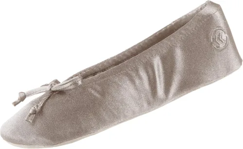 Vista 11 de isotoner - Zapatos satinados para bailarinas, con moño, suela de gamuza Ceniza