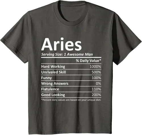 Vista 28 de ARIES Nutrition - Camiseta divertida de regalo con nombre personalizado para cumpleaños, Negro, S
