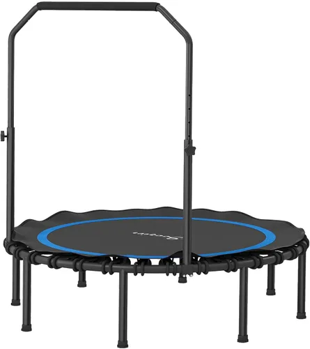 Vista 9 de Trampolín de fitness plegable de 40/48 pulgadas, mango de espuma ajustable, rebote silencioso y estable para gimnasio en casa, niños y adultos