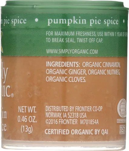 Vista 7 de Simply Organic especie orgánica para mini pastel de calabaza - 0.46 oz
