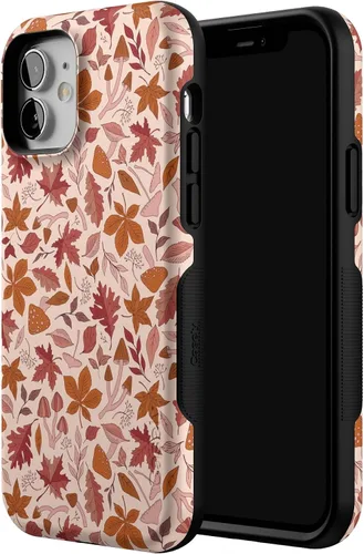 Vista 2 de Funda Casely para iPhone 12 Mini No puedo evitar enamorarme Hojas de otoño Compatible con MagSafe Diseño protector audaz