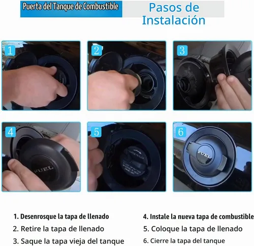 Vista 6 de 68250120AA - Cubierta de tapa de gasolina – Accesorios de puerta de tapa de tanque de combustible negro compatibles con Dodge Challenger 2008-2023