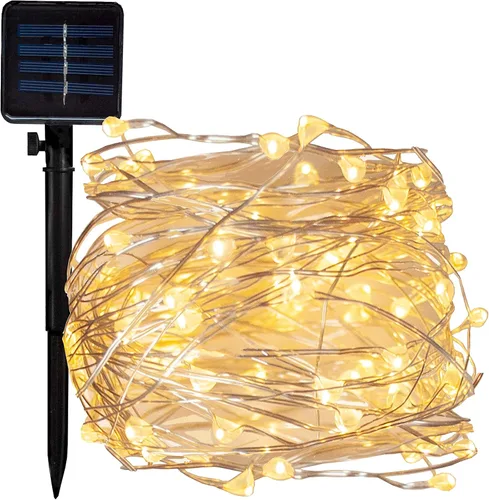 Vista 7 de Hometown Evolution, Inc. Tira de luces de burbujas de aire alimentadas por energía solar, 30 LED blanco cálido, 8 modos, impermeable al aire libre