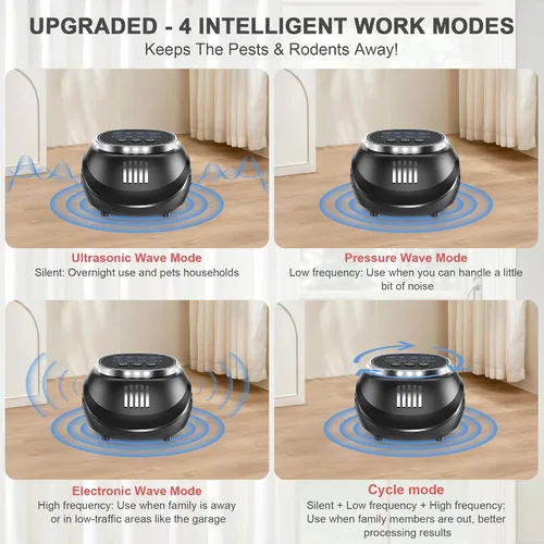 Vista 6 de Ultrasonic Mouse & Rodent Repellent - Plug-in Pest Control Device for Mice, Squirrels, Bats, Pests, Roaches, Spiders, Indoor Electronic Repeller