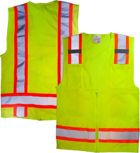 Vista 8 de Malta Dynamics Chaleco de inspección de seguridad amarillo de alta visibilidad, compatible con OSHA/ANSI, tamaño multi