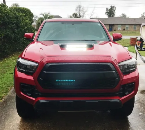 Vista 4 de iJDMTOY 35-966 Barra de Luz Scoop Compatible con Toyota Tacoma 2016 en adelante, Incluye (1) Barra de Luz LED de Alta Potencia de 60W, Soportes