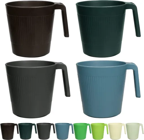 Vista 8 de Greentainer Juego de 4 tazas de café de viaje de plástico, tazas de 20 onzas a prueba de derrames con tapas, vasos de café reutilizables con tapas