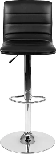 Vista 8 de Flash Funiture silla de bar ajustable con base cromada, Negro