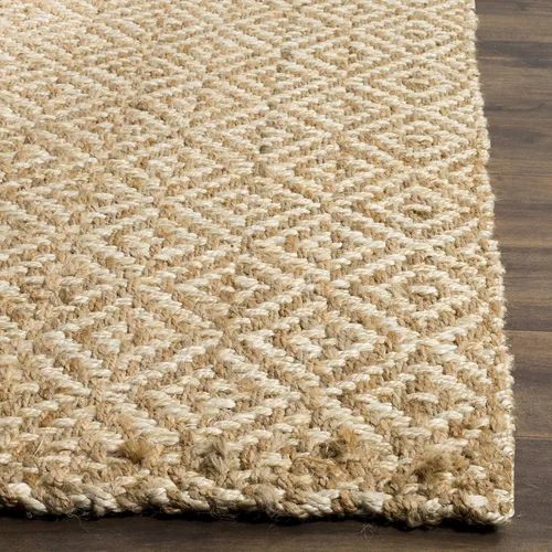 Vista 3 de SAFAVIEH Natural Fiber Collection - Alfombra decorativa de 2 x 3 pies, marfil y natural, yute hecho a mano, ideal para zonas de alto tráfico