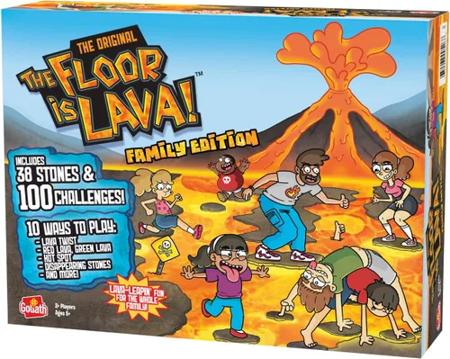 Vista 5 de La Edición Familiar Original The Floor is Lava! - Juego Interactivo para Niños y Adultos - Promueve la Actividad Física - Seguro para Interiores