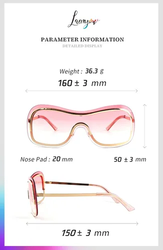 Vista 6 de Y2k - Gafas de sol envolventes con pantallas de escudo grande, templo de metal grande, estilo retro de los años 90, Sunnies futuristas UV400 LA042