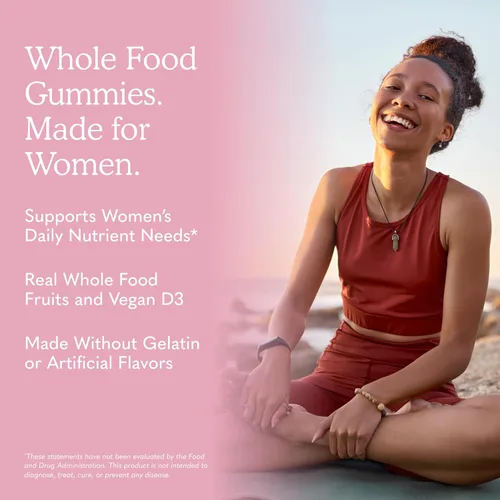 Vista 4 de Vitamina blanda para mujeres de Garden of Life, multivitamínico para las mujeres de Mykind Organics, 120 pastillas con frutas orgánicas