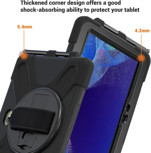 Vista 5 de Funda para tableta con función de atril, correa de mano y correa para el hombro (funda para iPad 2/3/4)