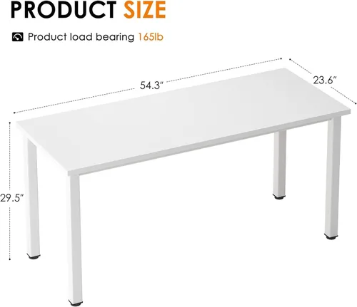 Vista 3 de Need AC3WW - Escritorio para computadora de oficina de 54 pulgadas, moderno, simple, resistente, mesa de estudio de trabajo, mesa de escritura