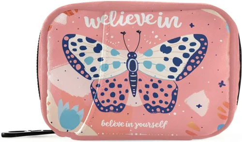 Vista 9 de Bolsa organizadora de medicamentos de viaje con bandera estadounidense con compartimentos interiores y cremallera segura para mujeres, hombres