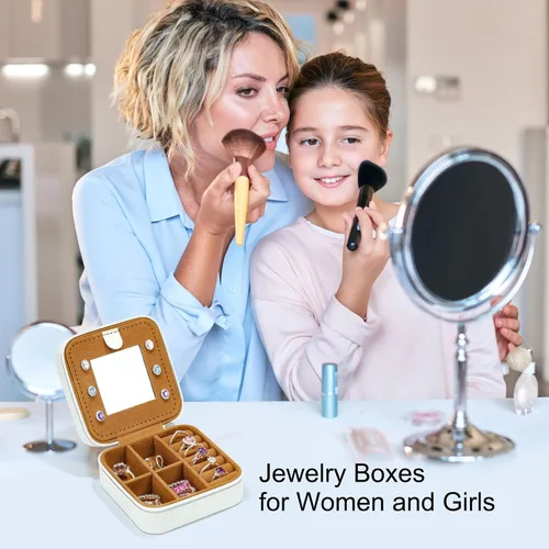 Vista 7 de Parima Regalos personalizados para adolescentes y adolescentes Joyero pequeño de viaje, organizador de joyas, regalos de cumpleaños para mujeres