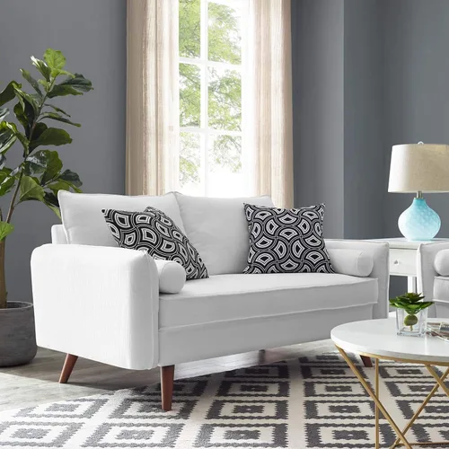 Vista 11 de Modway Revive Sofá tapizado de tela moderna contemporánea en azul Celeste
