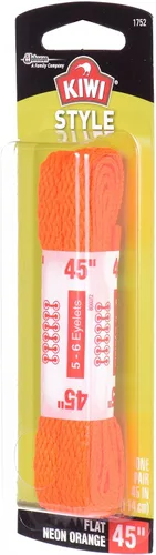 Vista 2 de Kiwi - Cordones planos, naranja neón, 45 pulgadas, 1.0 unidades, Naranja