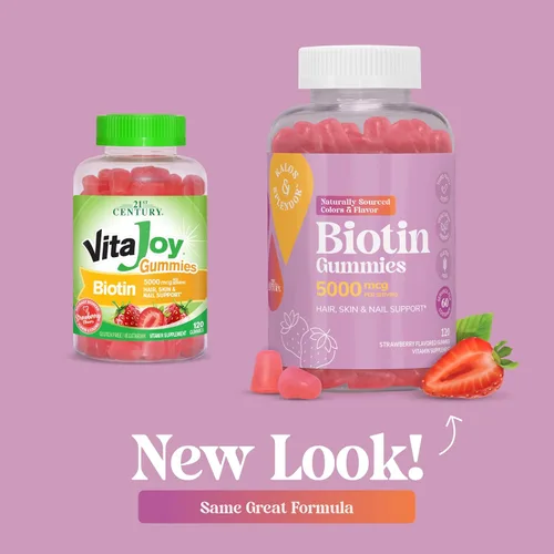 Vista 3 de 21st Century Vitajoy Gomitas de biotina, (27729), fresa, 120