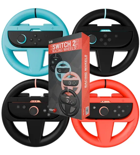 Vista 11 de Orzly Steering Wheels – Compatible with Switch 2 (2025 Console) – Twin Pack Racing Wheel Accessories for Joy-Con Controllers and MarioKart Racing
