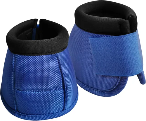Vista 2 de LEAFOREST 2520D - Botas de campana de caballo sin giro, botas de campana de caballo balísticas equinas, botas de campana de sobrealcance azul, XL