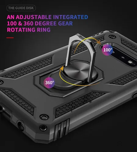 Vista 3 de Korecase - Carcasa para Samsung Galaxy S10E con soporte de anillo, color Negro