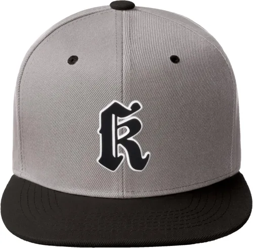 Vista 1071 de Daxton Gorra clásica con visera de billete plano con letras del alfabeto inglés antiguo de la A a la Z