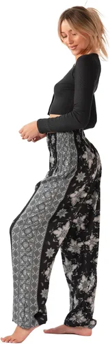 Vista 3 de Lotus and Luna Pantalones de harén para mujer, pantalones tailandeses para playa y descanso, cintura alta, pantalones bohemios, pantalones geniales