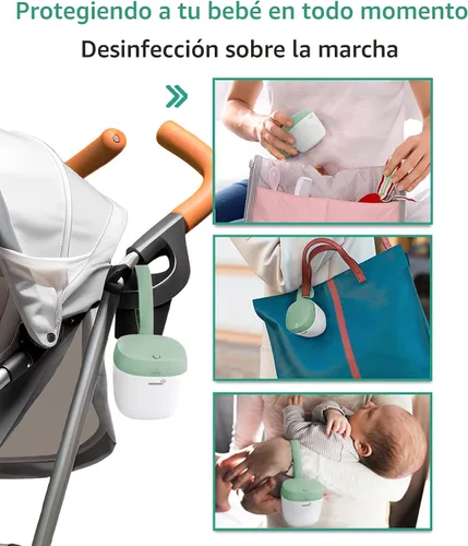 Vista 6 de GROWNSY Desinfectante de Chupones Portátil, Desinfectante de Luz UV Para Llevar, Estuche Desinfectante con Carga USB, Mini Desinfectante de Chupones