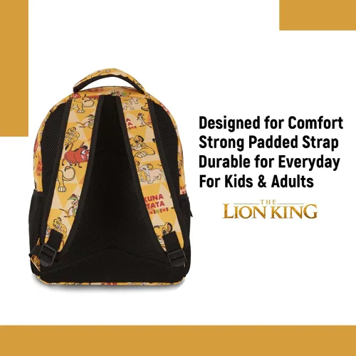 Vista 2 de Disney The Lion King - Mochila para niños, Hakuna Matata Adventure, Simba, Mufasa, cicatriz, timón y Pumbaa, mochila para niños, niñas, niños