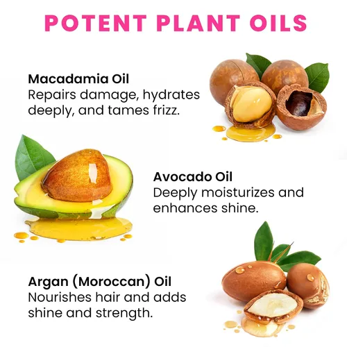 Vista 3 de Cápsulas de aceite para el cabello, vitaminas A, E y Pro B5, suero enriquecido con aceite de argán, macadamia, aceites de aguacate y aceite marroquí