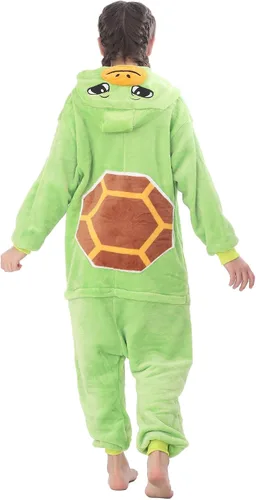 Vista 6 de WOYASIM Pijama de animal para niños, disfraz de una pieza, ropa de dormir, Halloween, Pascua, cosplay para niñas y niños
