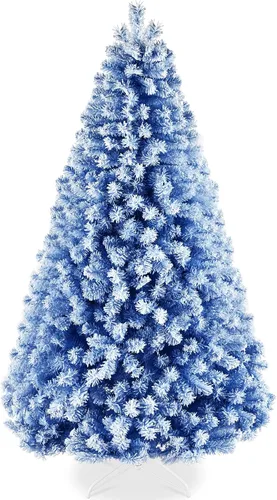 Vista 10 de Best Choice Products - Árbol artificial de Navidad flocado, pino de 1.4 m, premium, sin iluminación, con ramas completas, soporte de metal - Verde