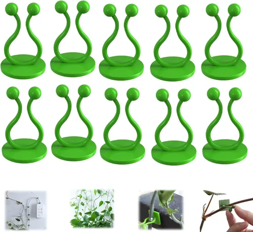 Vista 15 de HISKI Clips de pared para escalada de plantas, fijador de plantas verdes con gancho autoadhesivo, clips de pared para plantas trepadoras, clips