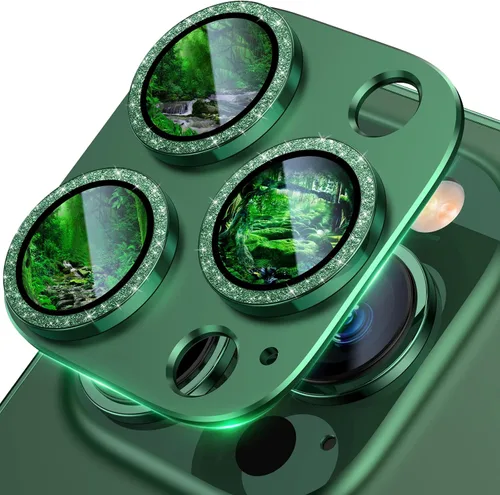 Vista 12 de UniqueMe - Protector de lente de cámara para iPhone 13 Pro/13 Pro Max, color verde alpino