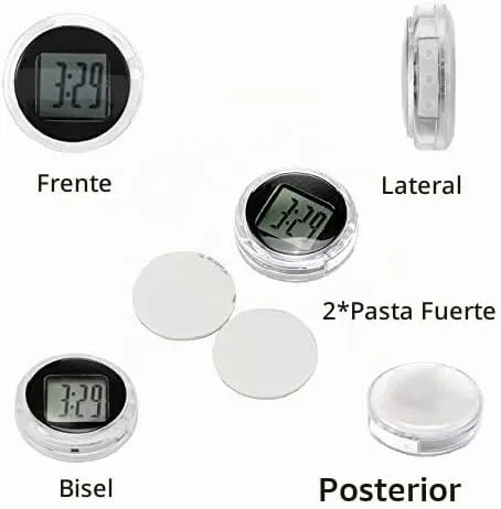 Vista 5 de Reloj digital impermeable para motocicleta, paquete de 4, 1.1 pulgadas de diámetro