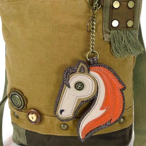 Vista 2 de Chala Bolso Patch Crossbody caballo bolsa lona color café