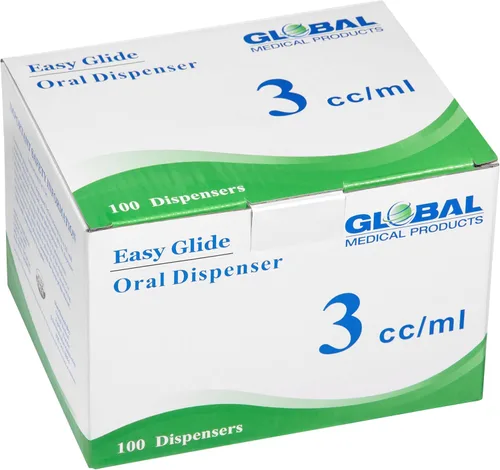 Vista 6 de Easy Glide Jeringa oral de 0.1 fl oz, tapas incluidas, 100