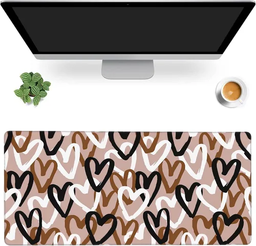 Vista 10 de MIOAOSRT Alfombrilla de mouse extendida, bonita alfombrilla de mouse extendida para juegos de fresa, base de goma antideslizante grande con bordes